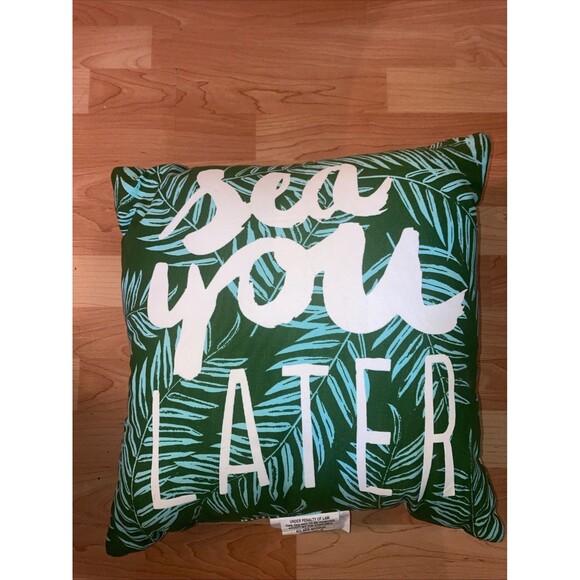 Sea You Later Throw Pillow Perfect for Beach House/Cottage 15"X15" Square - Picture 5 of 5